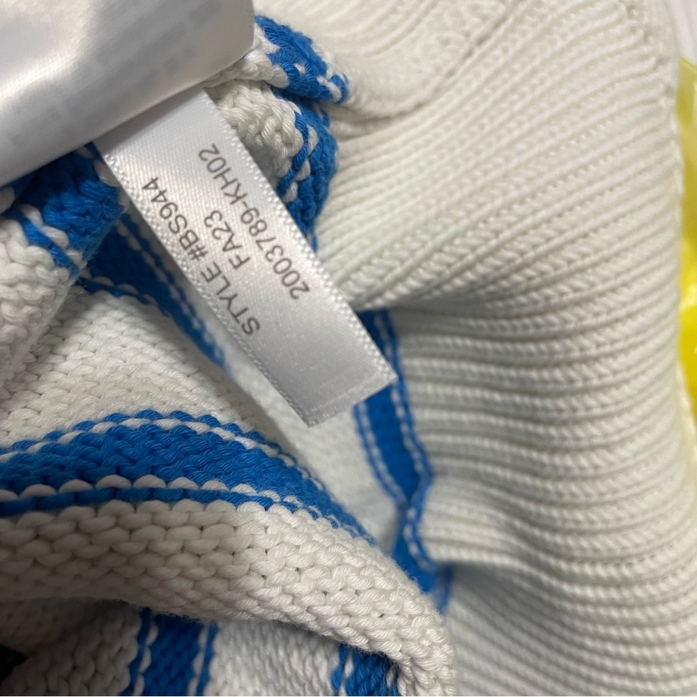 J Crew New Heritage “Rollneck” Sweater White Blue Stripe Size L - Picture 10 of 11